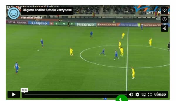 Futbolo rinktinės bėgimo technikos analizė.